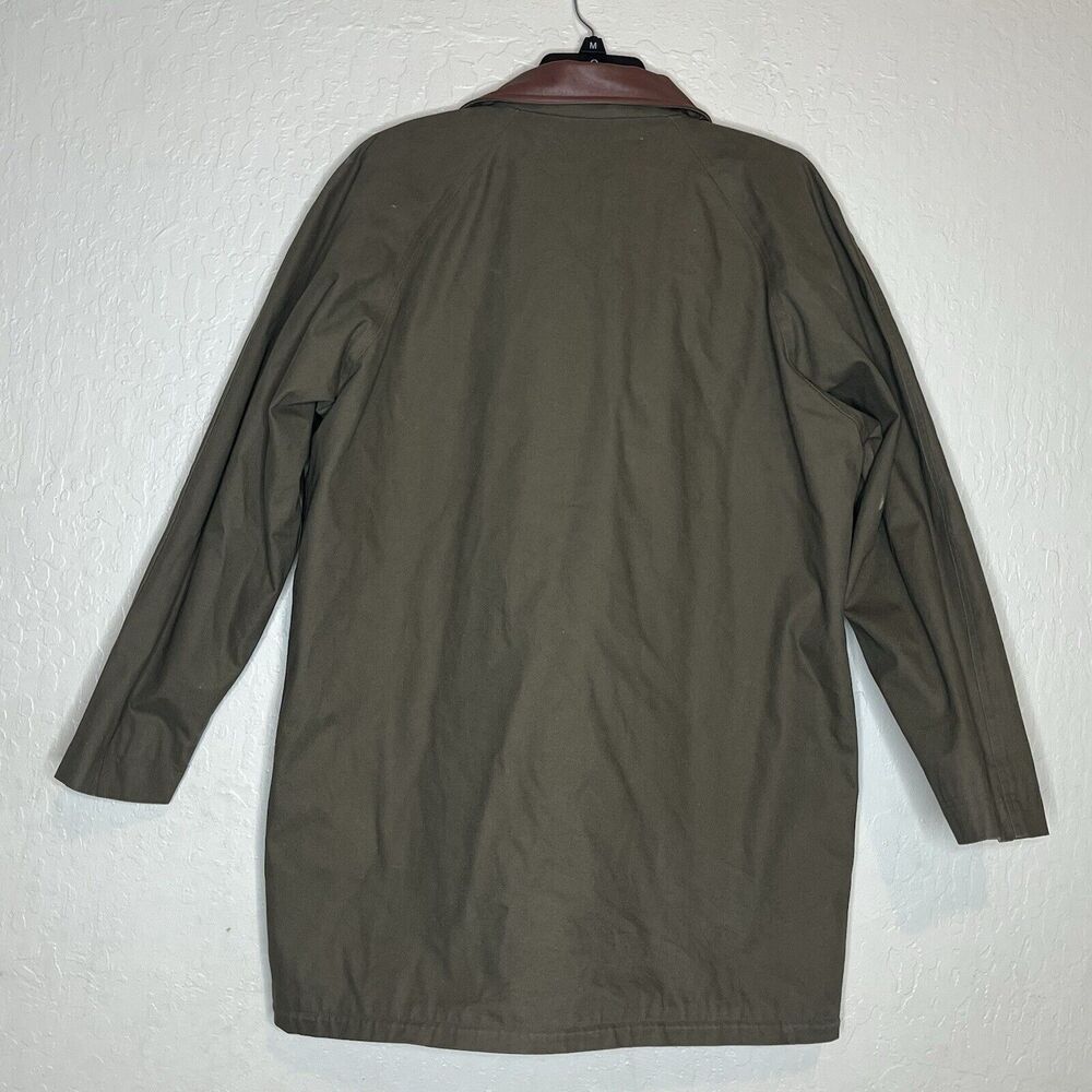 Green Canvas Leather Collar Khaki Removable Liner Barn Field Jacket Mens Med - Picture 5 of 15